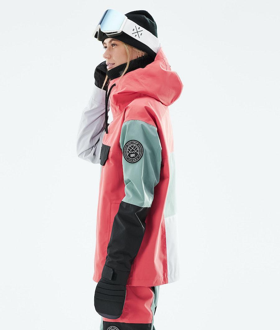 Women's Dope Blizzard LE W Limited Edition Patchwork Snowboard Jacket Coral  USA |  IJNET-7813