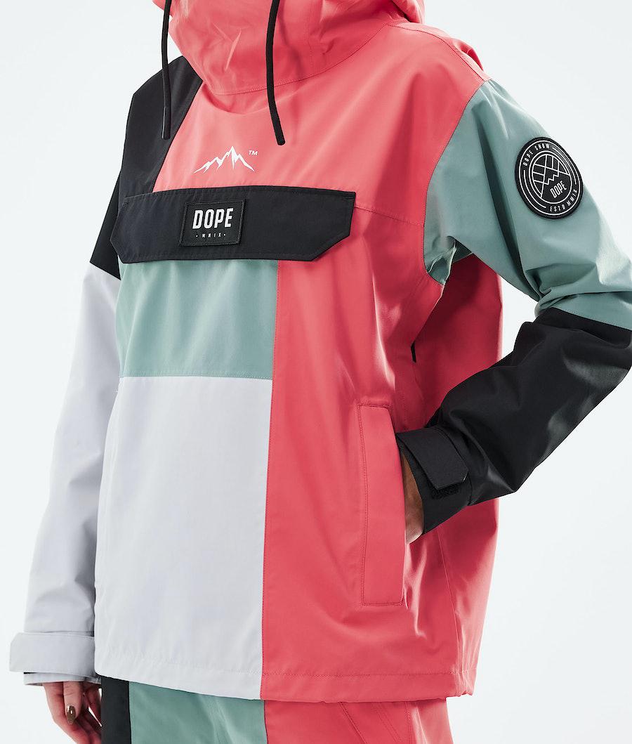 Women's Dope Blizzard LE W Limited Edition Patchwork Snowboard Jacket Coral  USA |  IJNET-7813