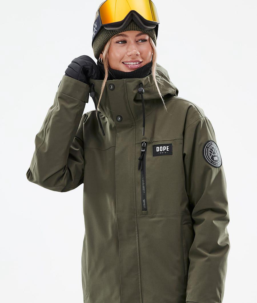 Women's Dope Blizzard W Full Zip Ski Jacket Olive Green  USA |  LYSXI-6541