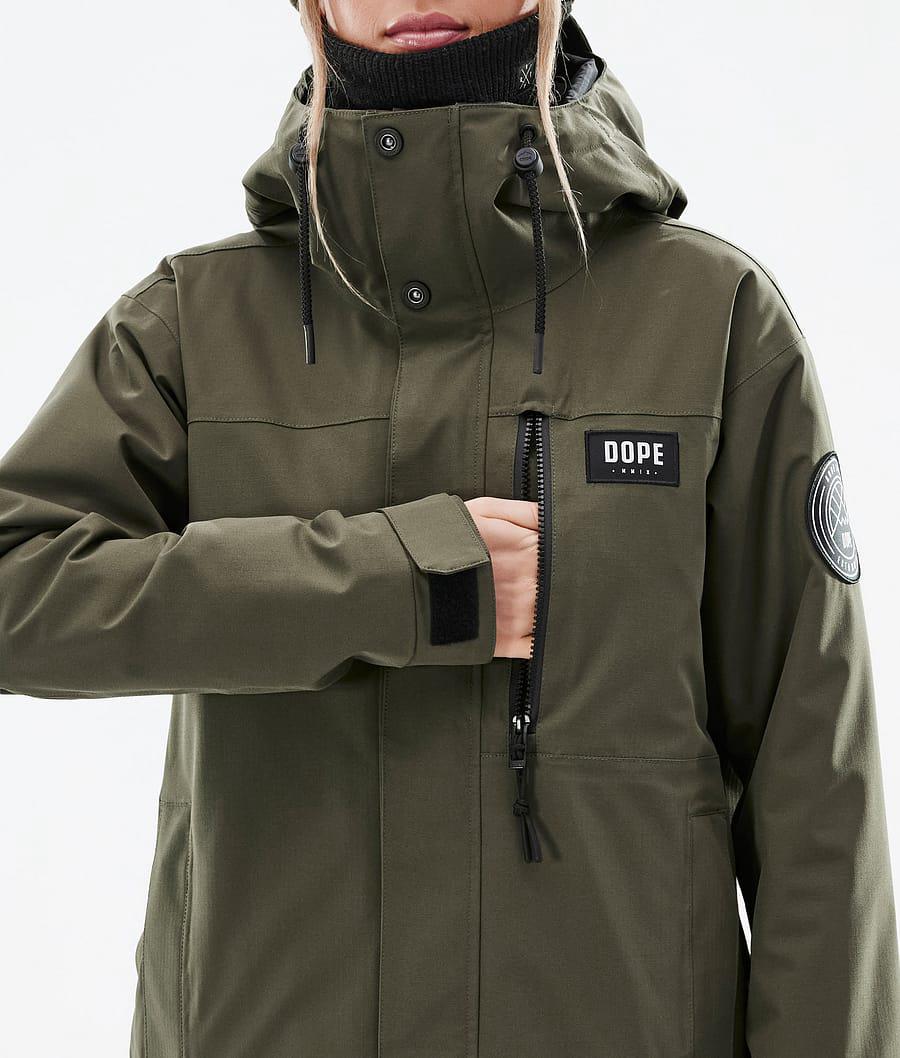 Women's Dope Blizzard W Full Zip Ski Jacket Olive Green  USA |  LYSXI-6541