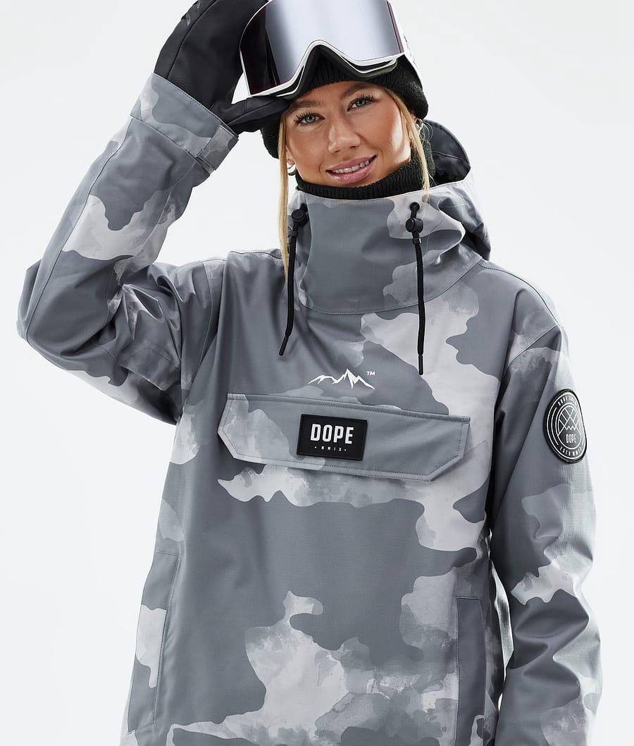 Women's Dope Blizzard W Ski Jacket Stone Camo Grey  USA |  PQWRY-3064