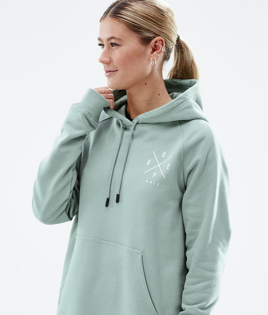 Women's Dope Common W 2X-Up Hoodie Faded Green  USA |  ODTIX-0492