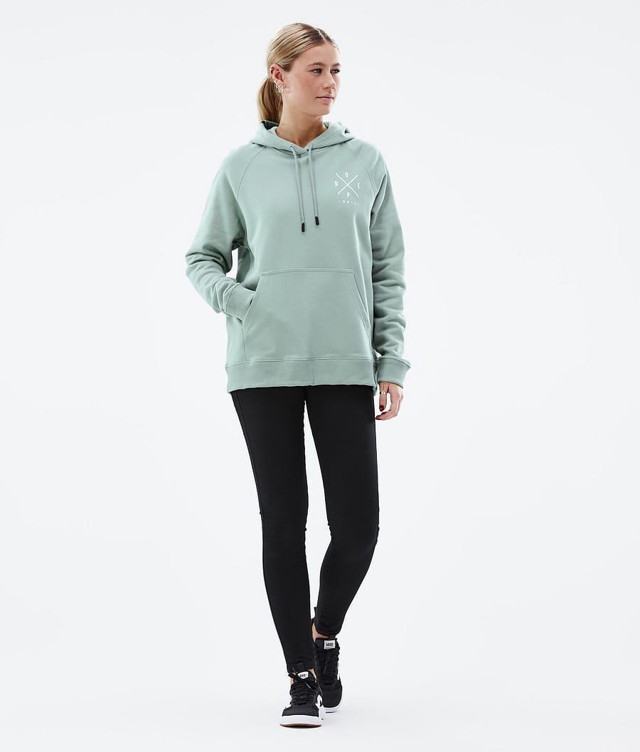 Women's Dope Common W 2X-Up Hoodie Faded Green  USA |  ODTIX-0492