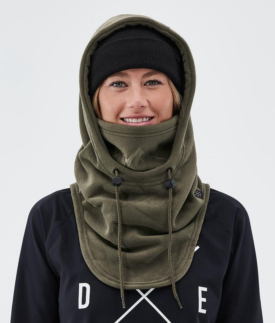 Women's Dope Cozy Hood II Facemask Olive Green  USA |  EHMKY-9428