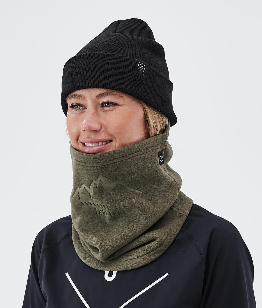 Women's Dope Cozy Tube Facemask Olive Green  USA |  IRDJM-9340