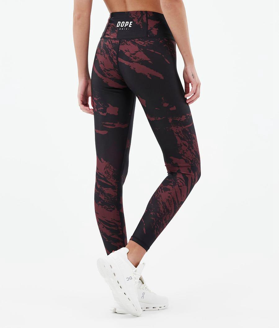 Women's Dope Lofty Leggings Paint Burgundy  USA |  OQWPV-9418