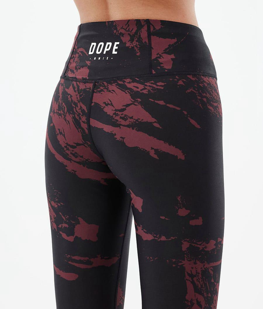 Women's Dope Lofty Leggings Paint Burgundy  USA |  OQWPV-9418