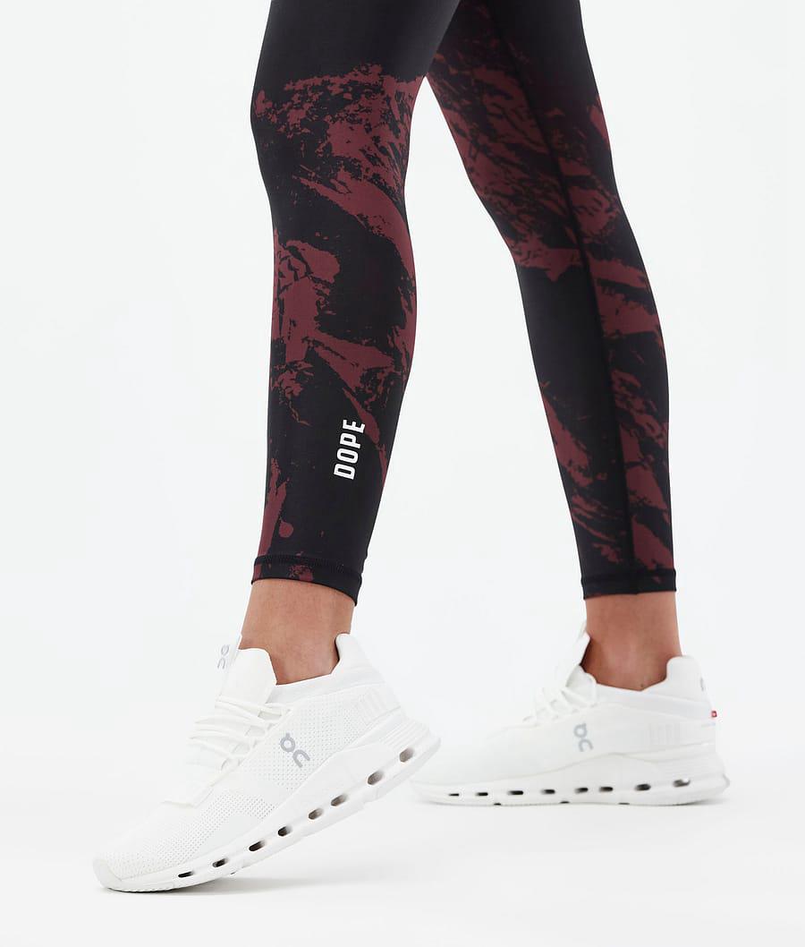 Women's Dope Lofty Leggings Paint Burgundy  USA |  OQWPV-9418