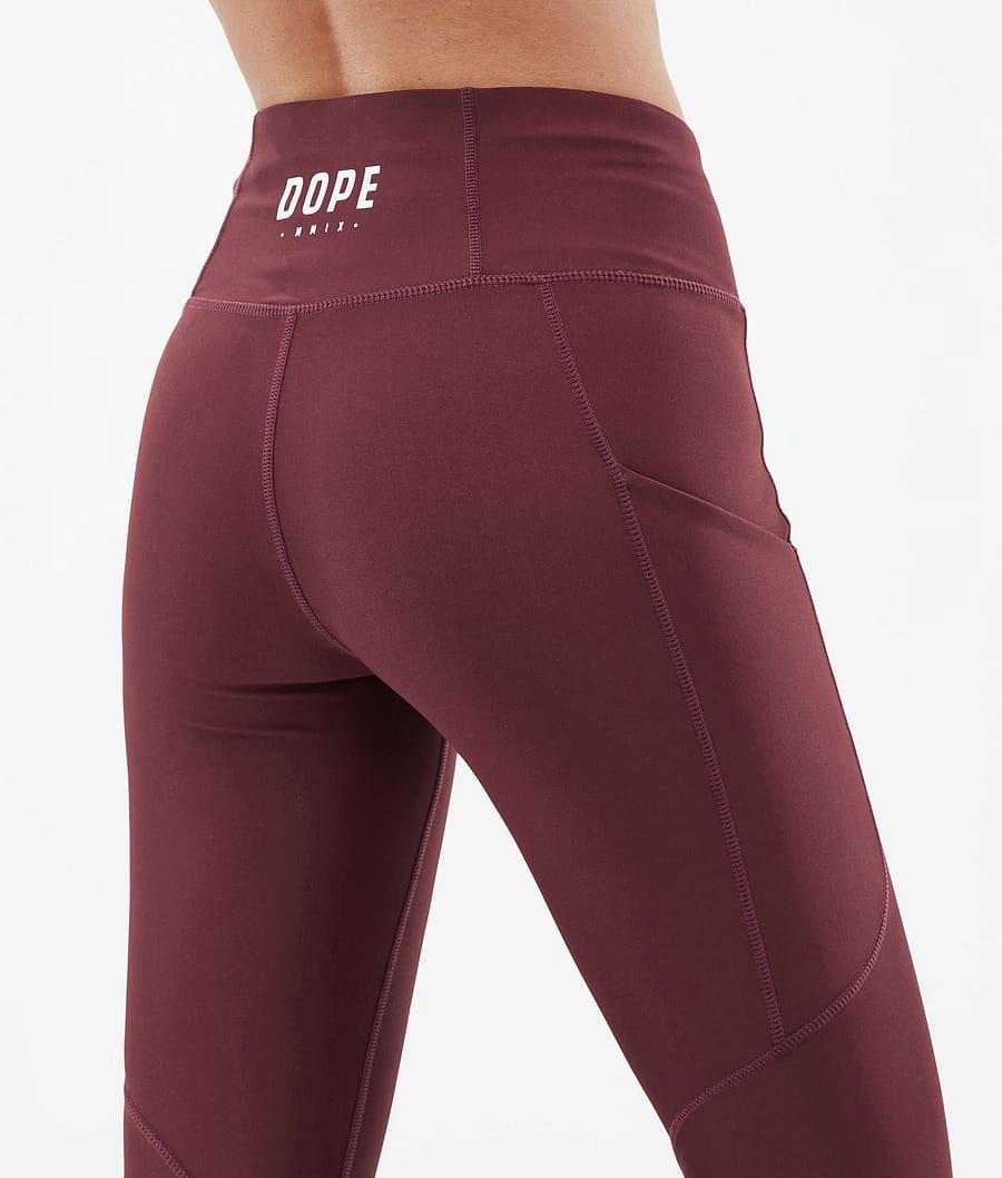 Women's Dope Lofty Tech Leggings Burgundy  USA |  GLIWQ-7250