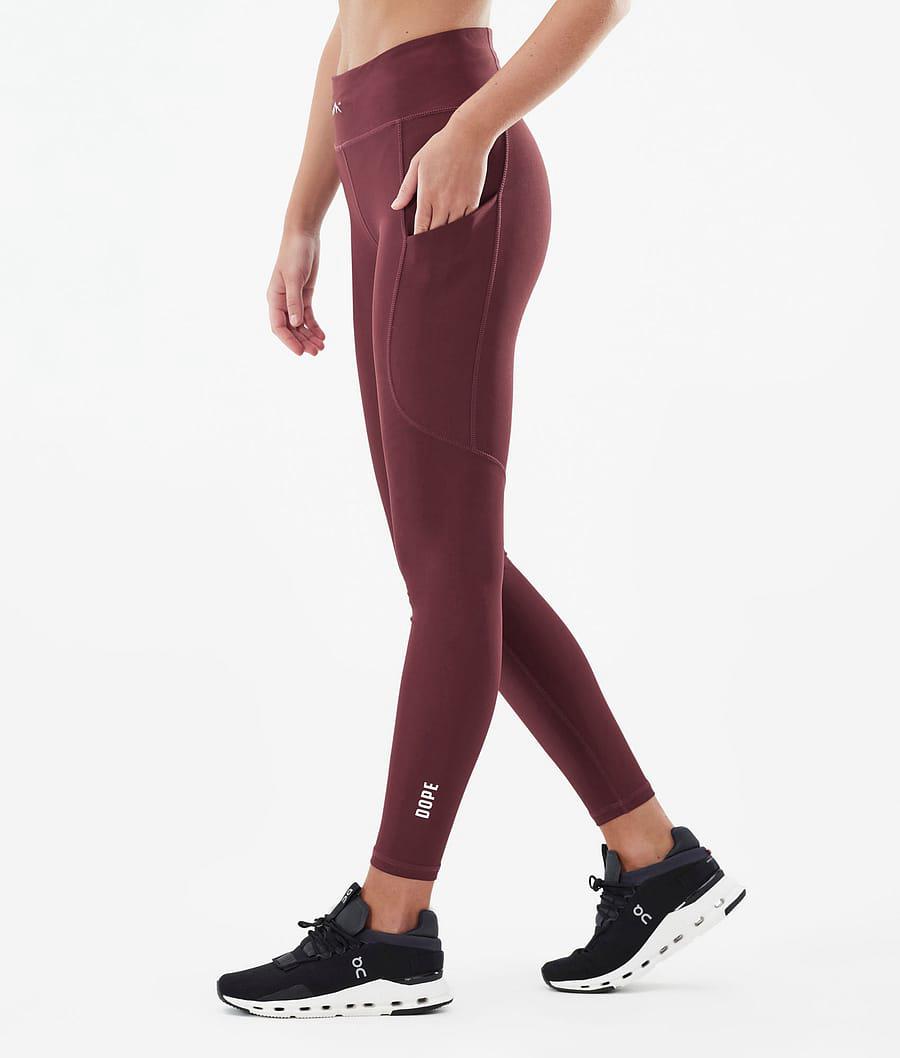 Women\'s Dope Lofty Tech Leggings Burgundy  USA |  GLIWQ-7250