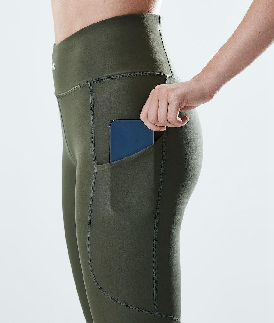 Women's Dope Lofty Tech Leggings Olive Green  USA |  AFWEC-6389