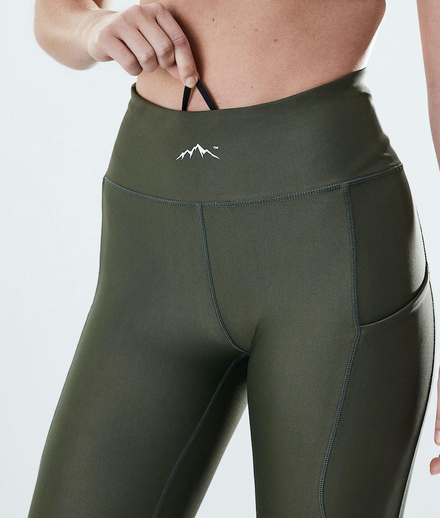 Women's Dope Lofty Tech Leggings Olive Green  USA |  AFWEC-6389