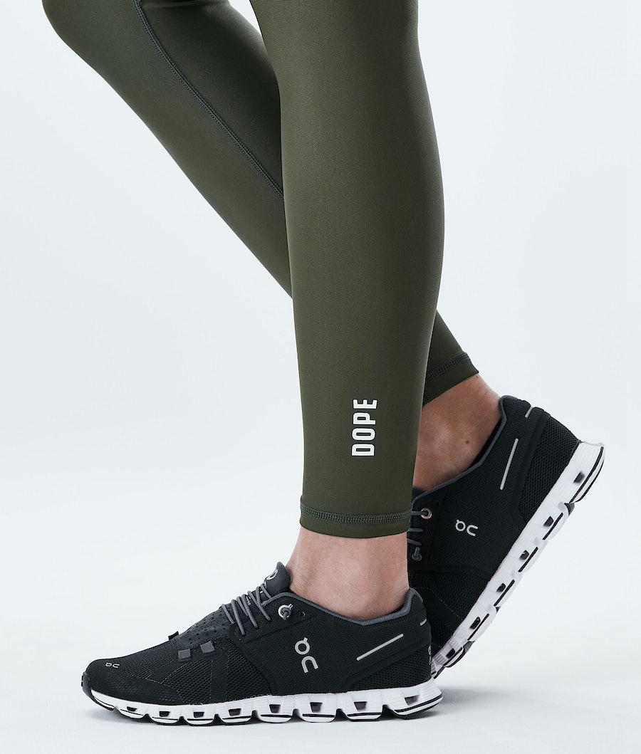 Women's Dope Lofty Tech Leggings Olive Green  USA |  AFWEC-6389