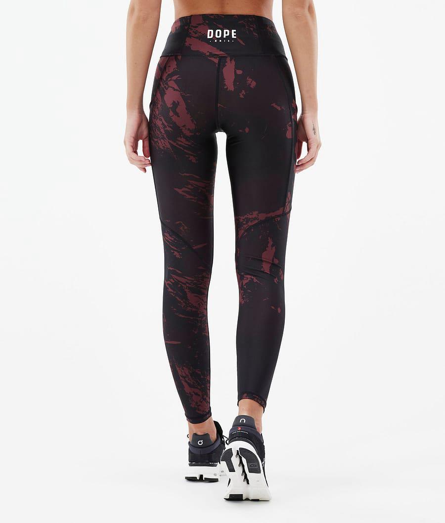 Women's Dope Lofty Tech Leggings Paint Burgundy  USA |  EIKAM-8371