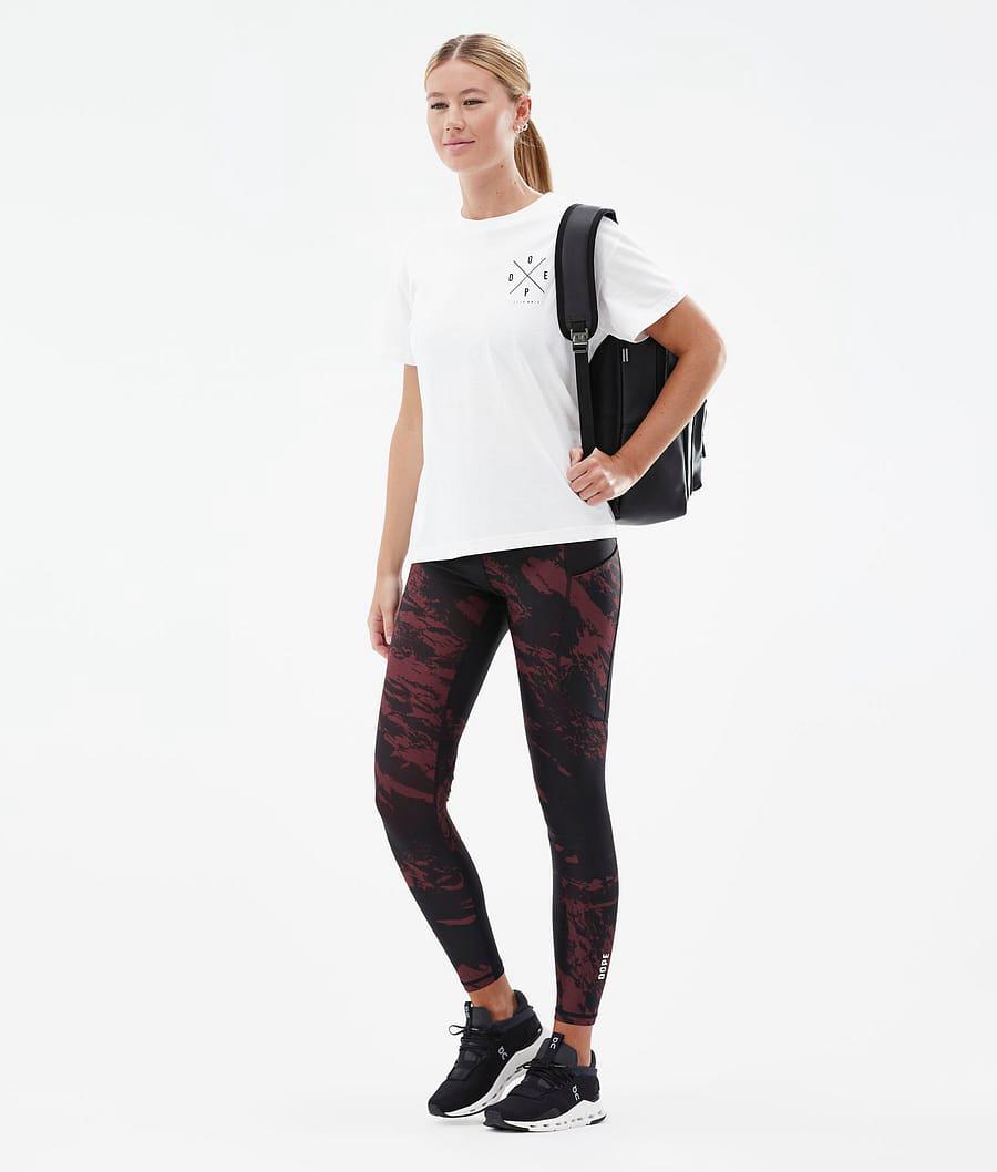 Women's Dope Lofty Tech Leggings Paint Burgundy  USA |  EIKAM-8371