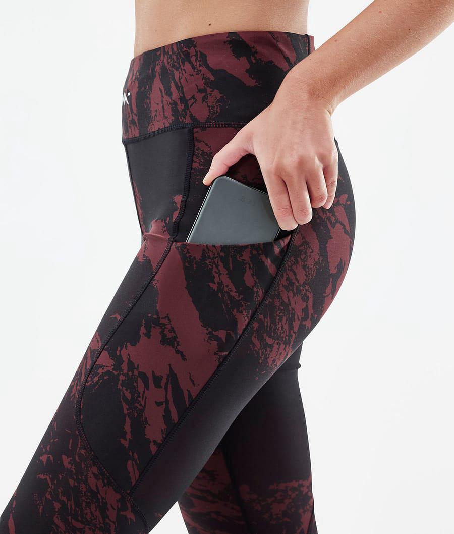 Women's Dope Lofty Tech Leggings Paint Burgundy  USA |  EIKAM-8371