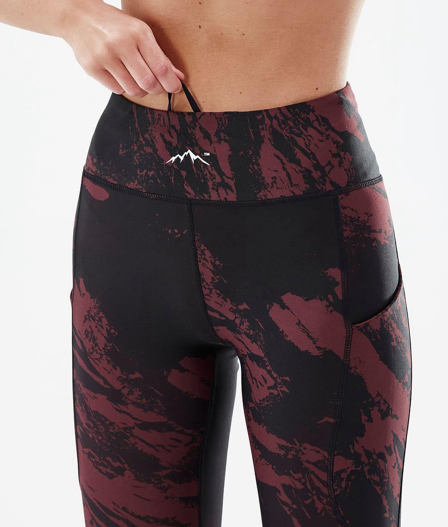 Women's Dope Lofty Tech Leggings Paint Burgundy  USA |  EIKAM-8371