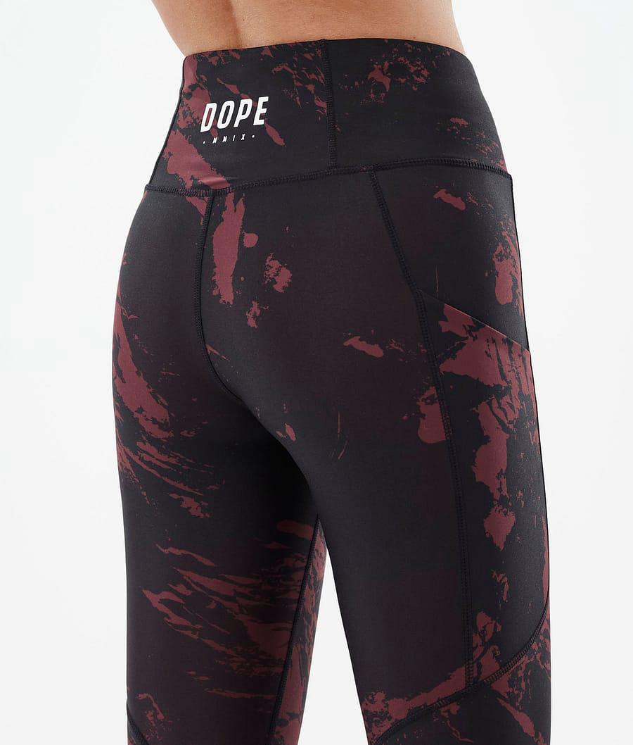 Women's Dope Lofty Tech Leggings Paint Burgundy  USA |  EIKAM-8371