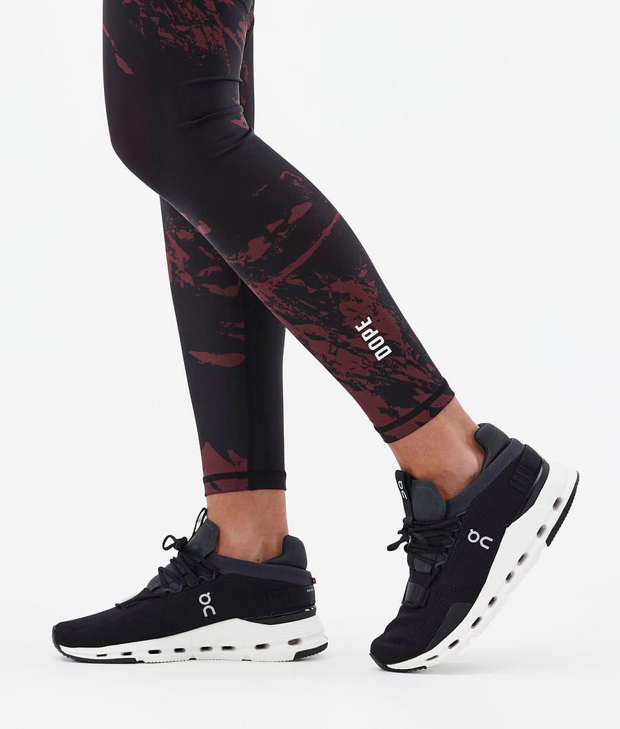 Women's Dope Lofty Tech Leggings Paint Burgundy  USA |  EIKAM-8371