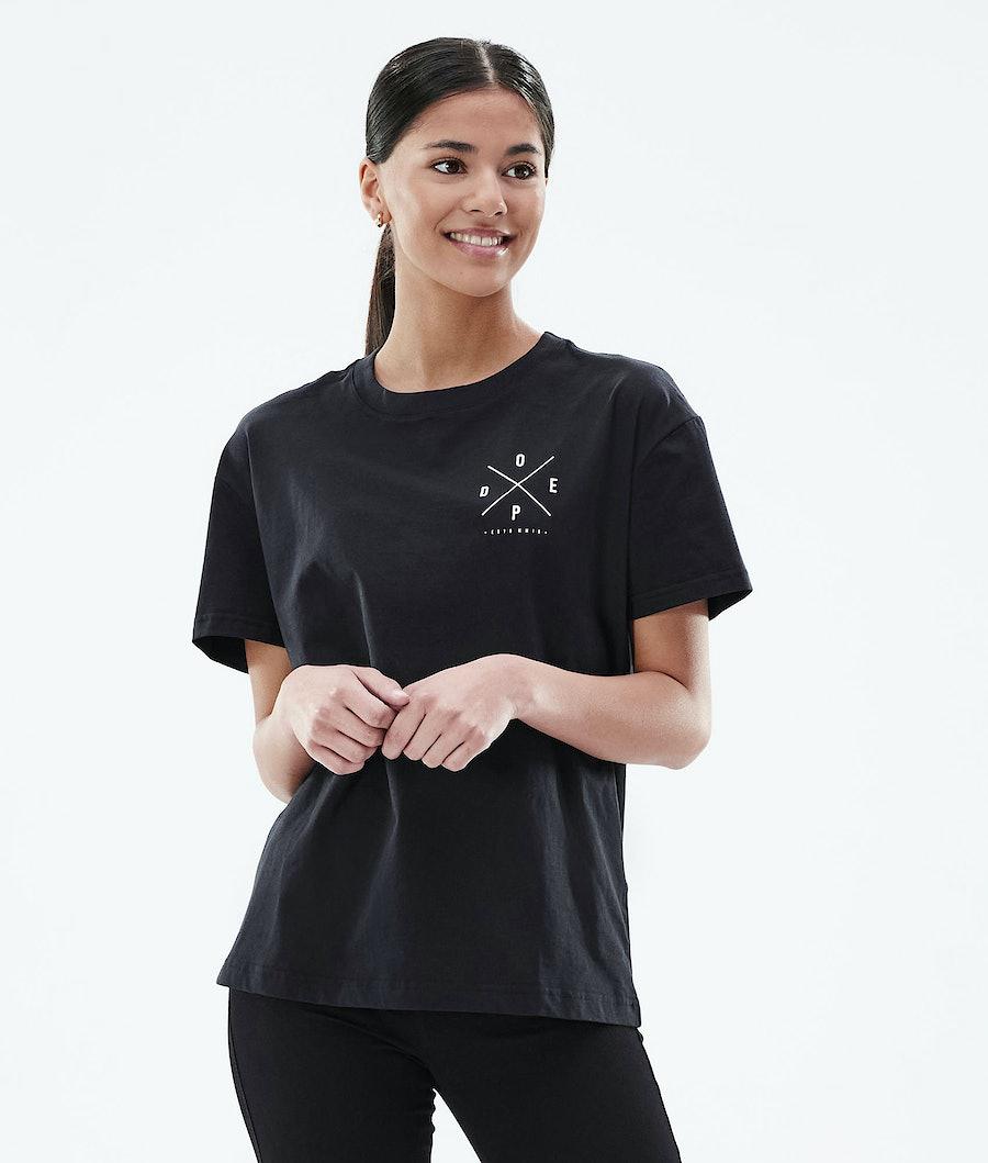 Women's Dope Regular 2X-Up T-shirt Black  USA |  PKLNF-4218