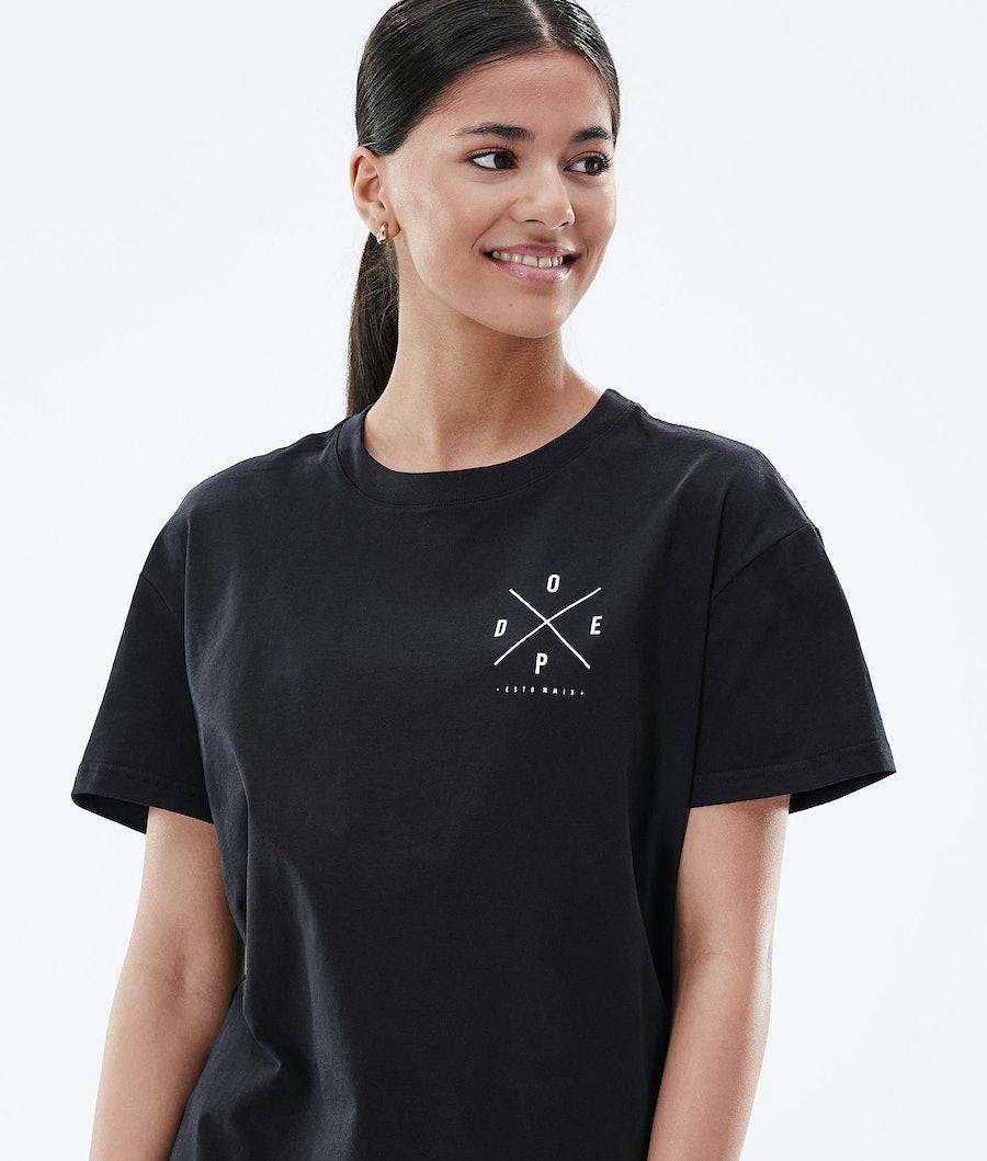 Women's Dope Regular 2X-Up T-shirt Black  USA |  PKLNF-4218