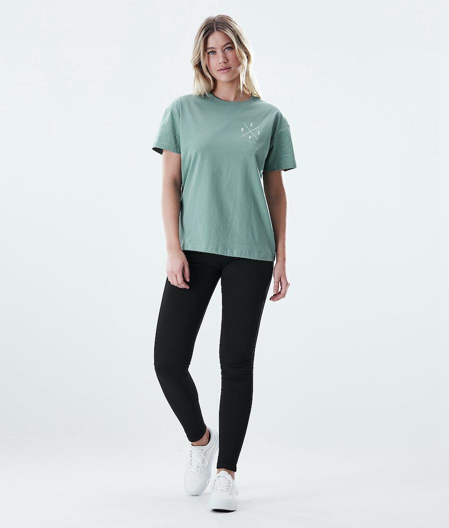 Women's Dope Regular 2X-Up T-shirt Faded Green  USA |  KANMR-8513