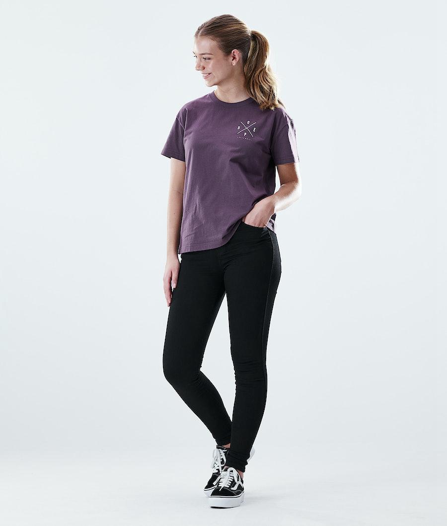 Women's Dope Regular 2X-Up T-shirt Faded Grape Purple  USA |  RQAEP-8624