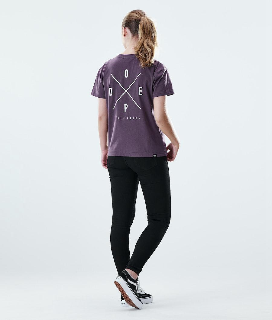 Women's Dope Regular 2X-Up T-shirt Faded Grape Purple  USA |  RQAEP-8624