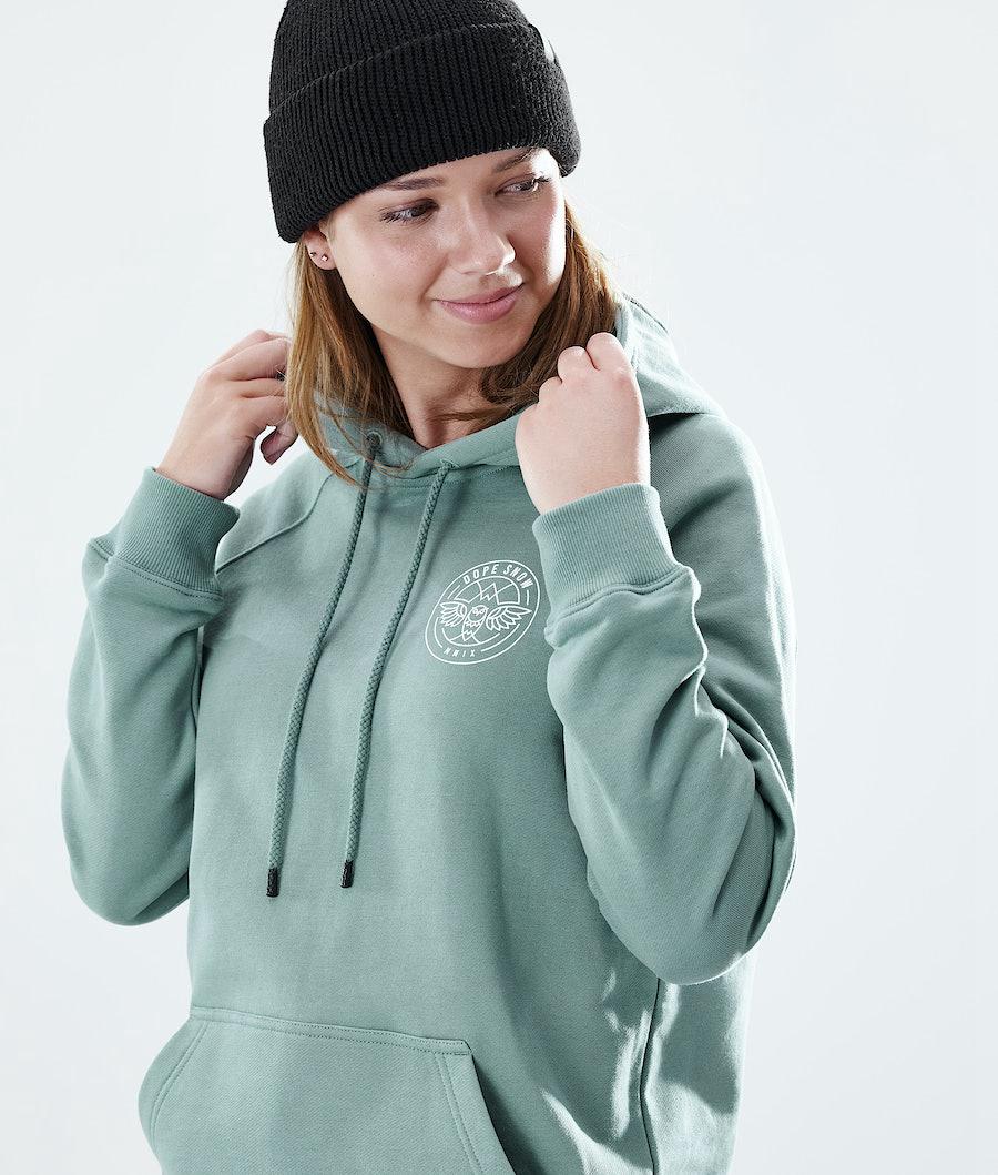 Women's Dope Regular Hoodie Beak Faded Green  USA |  MHSQL-6791