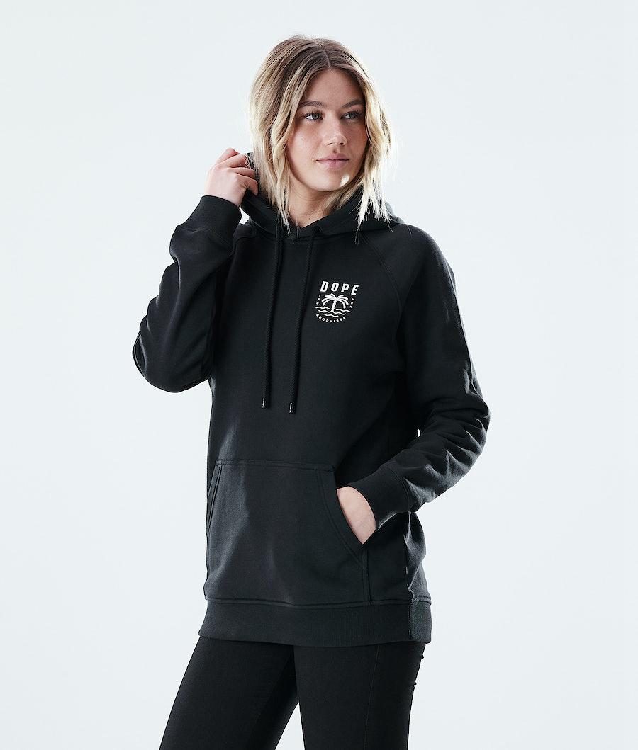 Women's Dope Regular Hoodie Palm Black  USA |  NDWJI-0792