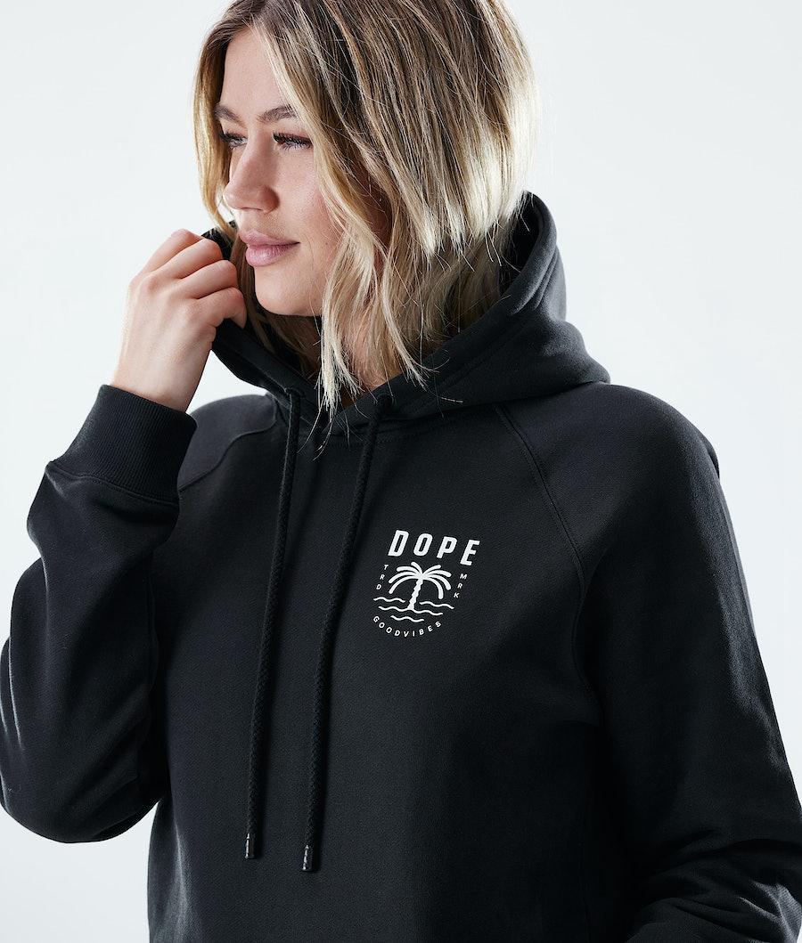 Women's Dope Regular Hoodie Palm Black  USA |  NDWJI-0792