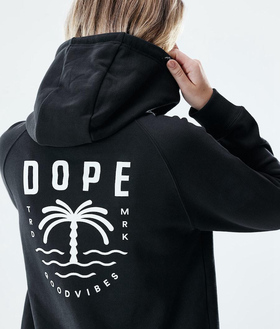 Women's Dope Regular Hoodie Palm Black  USA |  NDWJI-0792