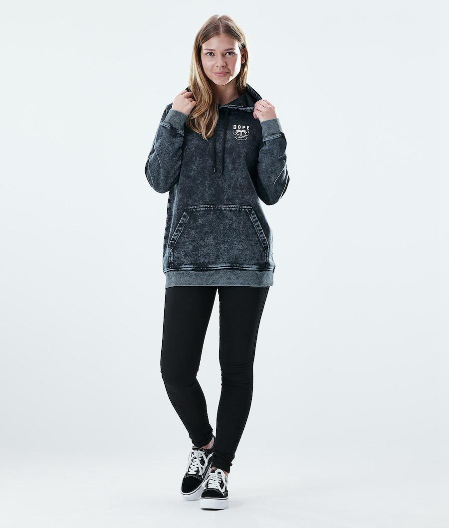 Women's Dope Regular Hoodie Palm Bleached Black  USA |  UDZAF-2814