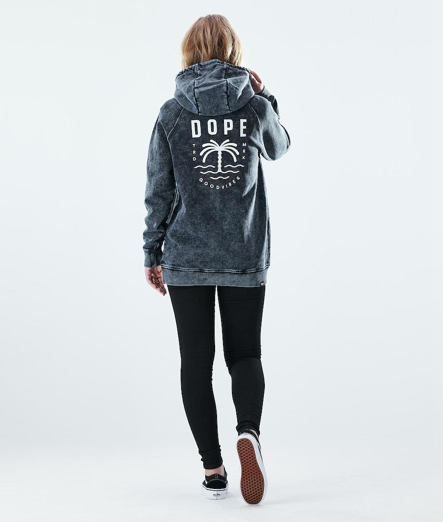 Women's Dope Regular Hoodie Palm Bleached Black  USA |  UDZAF-2814