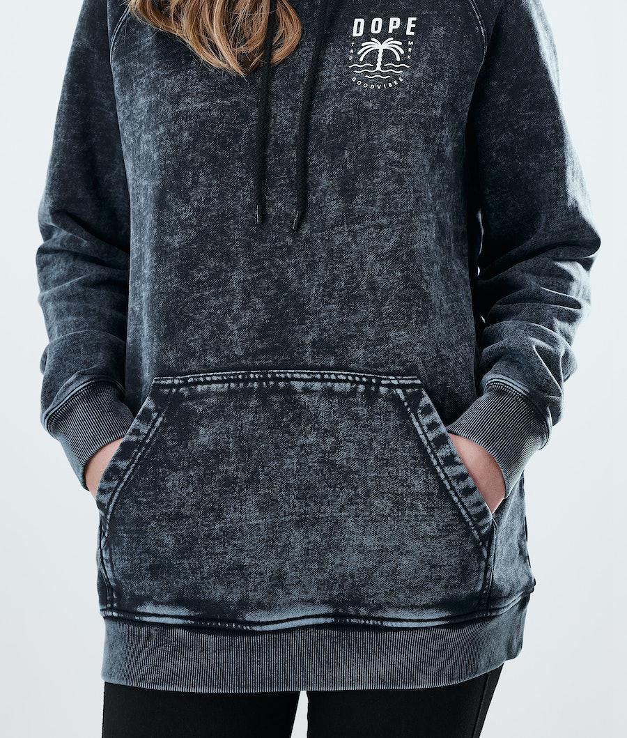 Women's Dope Regular Hoodie Palm Bleached Black  USA |  UDZAF-2814