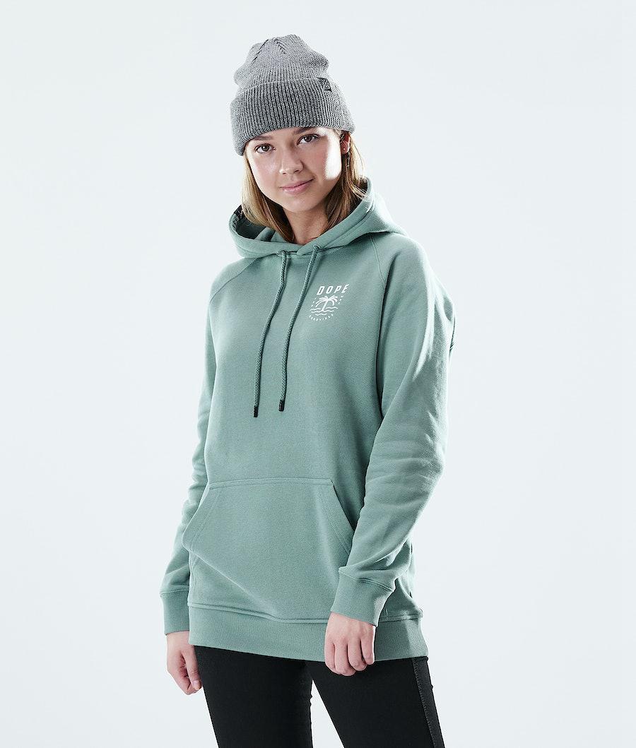 Women's Dope Regular Hoodie Palm Faded Green  USA |  ENQHY-4938