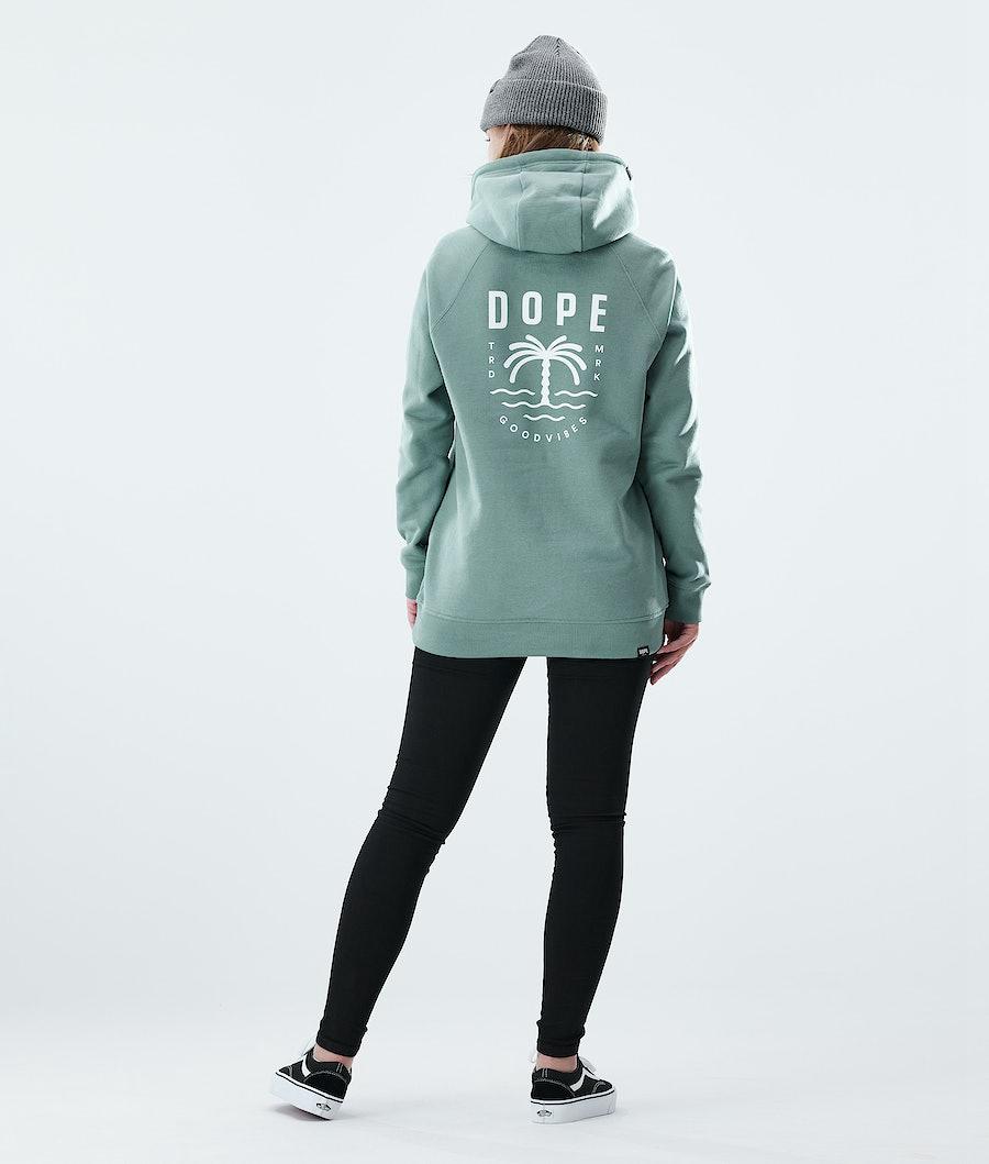 Women's Dope Regular Hoodie Palm Faded Green  USA |  ENQHY-4938