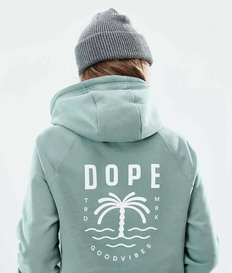 Women's Dope Regular Hoodie Palm Faded Green  USA |  ENQHY-4938