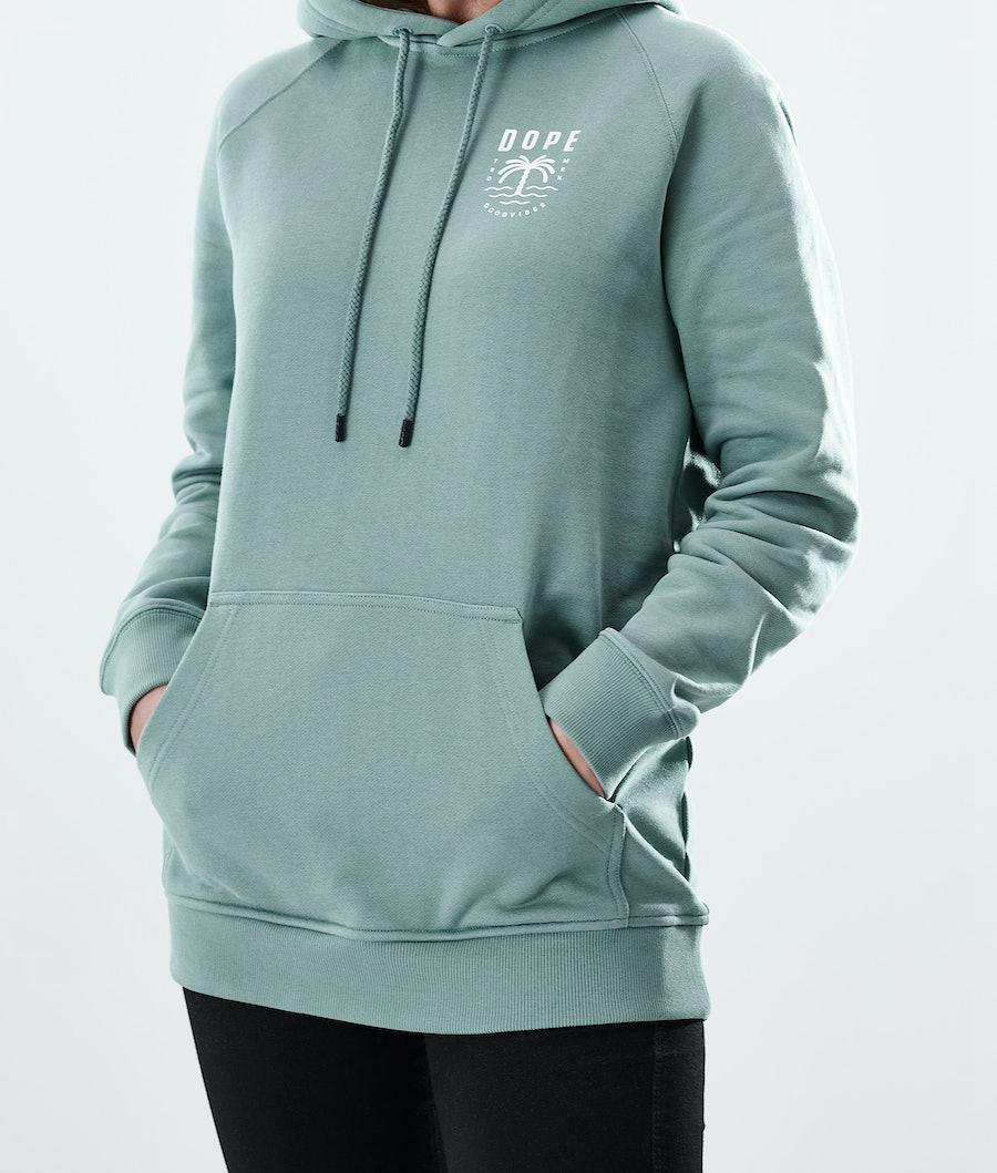 Women's Dope Regular Hoodie Palm Faded Green  USA |  ENQHY-4938