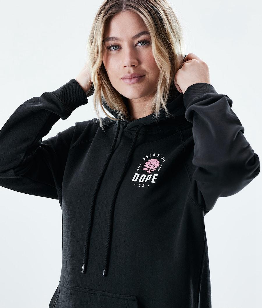 Women's Dope Regular Hoodie Rose Black  USA |  KIVDM-8720