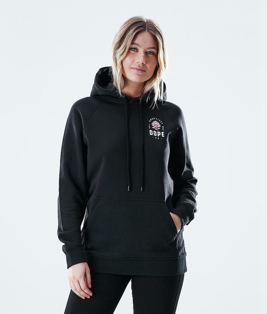 Women\'s Dope Regular Hoodie Rose Black  USA |  KIVDM-8720