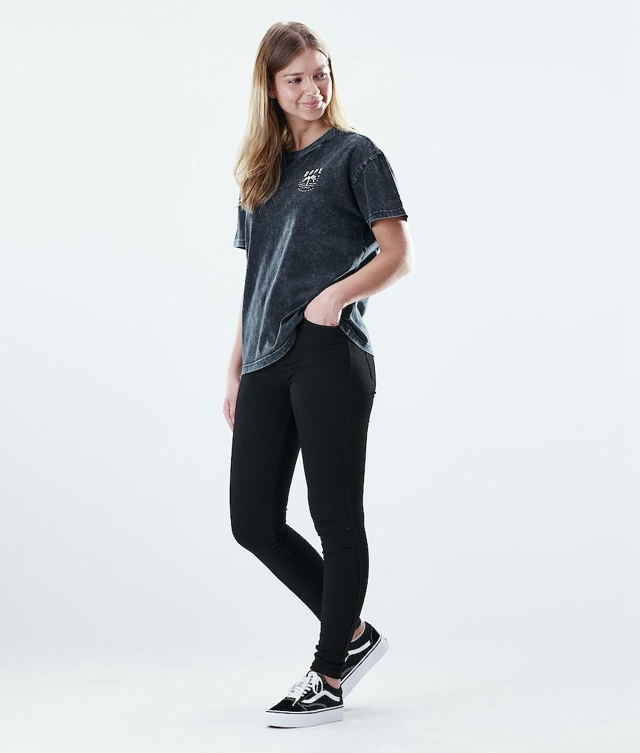 Women's Dope Regular T-shirt Palm Bleached Black  USA |  KAJOI-5067