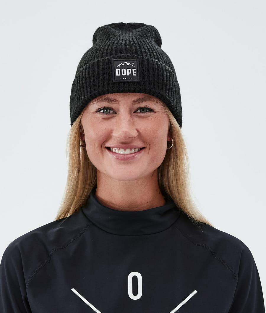 Women's Dope Ribbed Paradise Beanie Black  USA |  AXGKD-1932