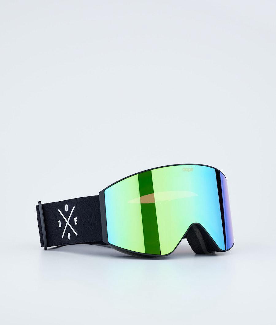 Women\'s Dope Sight 2021 Ski Goggles Black/Green Mirror  USA |  VKUFP-2359