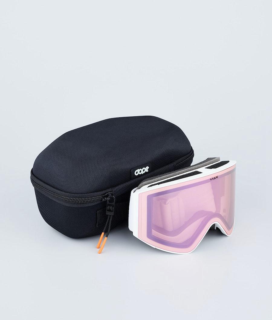 Women's Dope Sight 2021 Ski Goggles White/Pink Mirror  USA |  AUWLS-5083