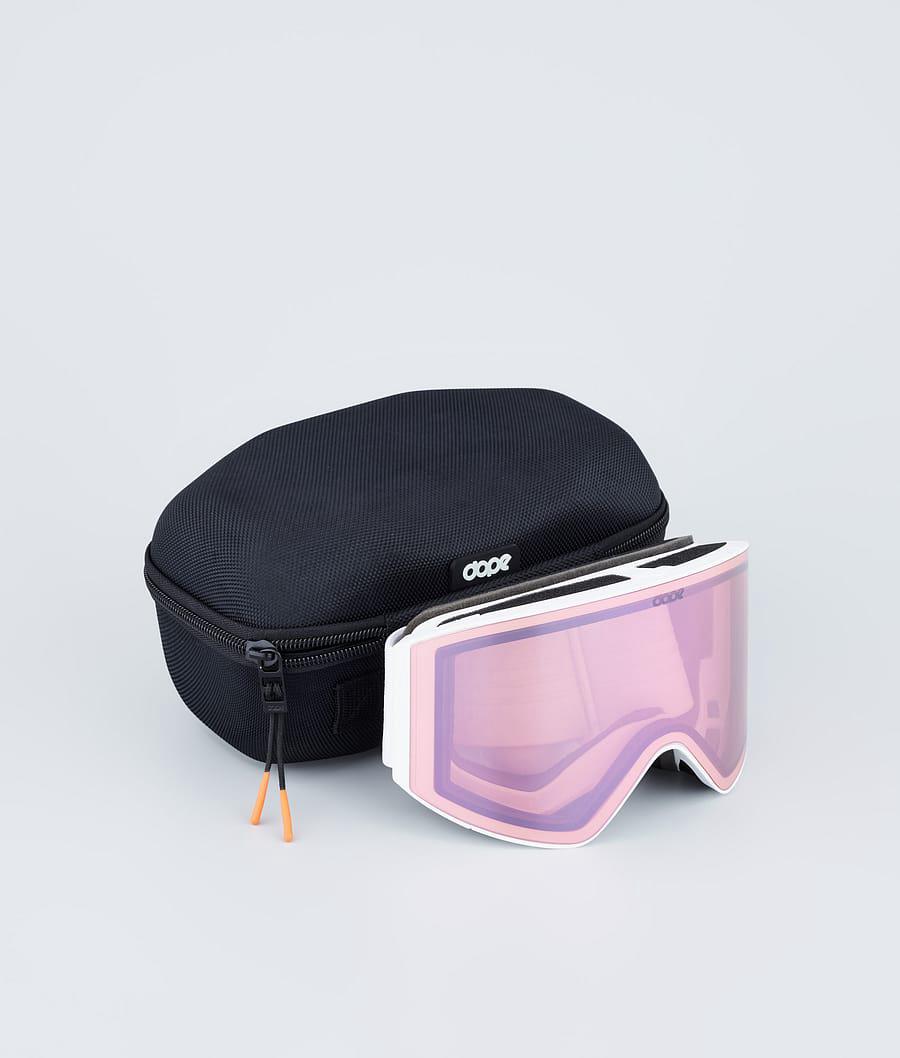 Women's Dope Sight Ski Goggles White W/White Pink Mirror  USA |  CMZJF-4370