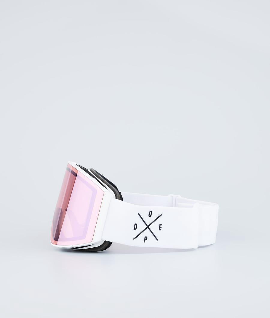 Women's Dope Sight Ski Goggles White W/White Pink Mirror  USA |  CMZJF-4370